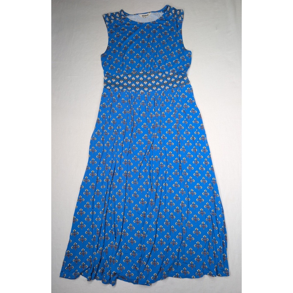 Boden US 8R Thea Blue Floral Empire Waist Sleeveless Maxi Dress D0583